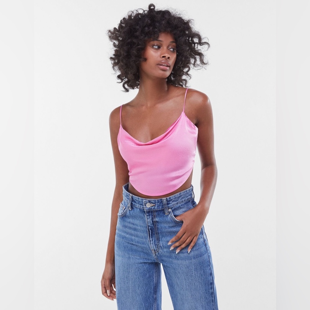 Bershka satin cropped top medium new with tags